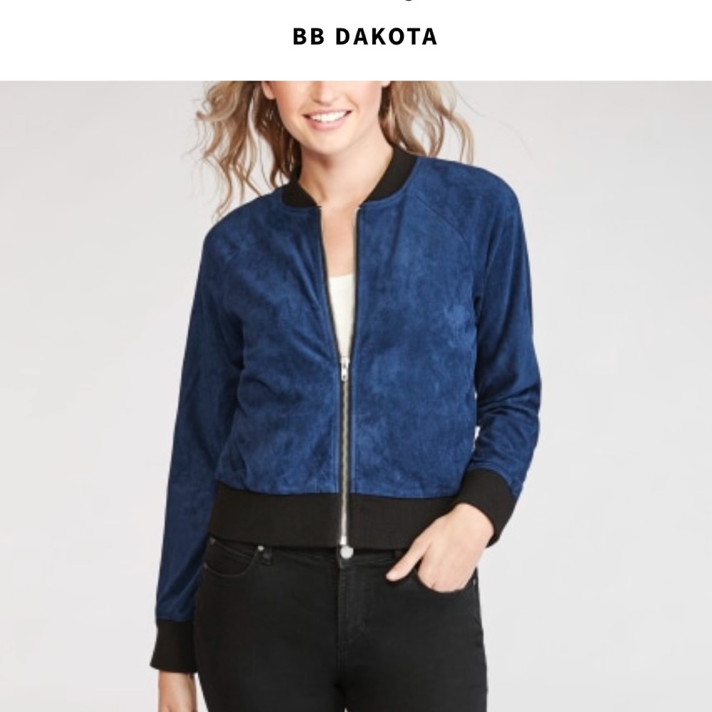 Faux Suede Bomber Jacket